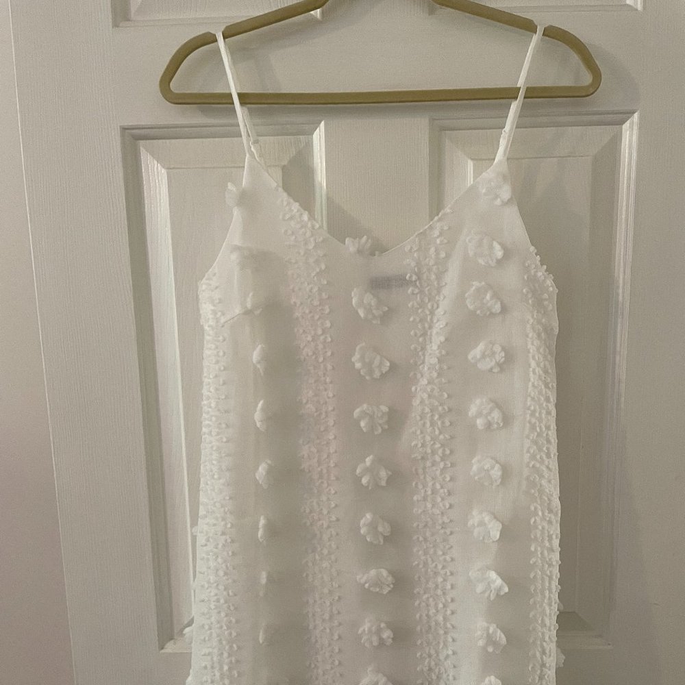White Swiss Dot Mini Dress Size XS